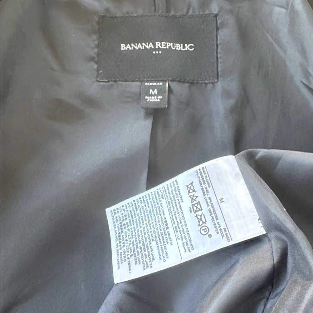 Banana Republic Charcoal Trench Coat Wool Blend Winter Classic Warm Size Reg M - Picture 8 of 14